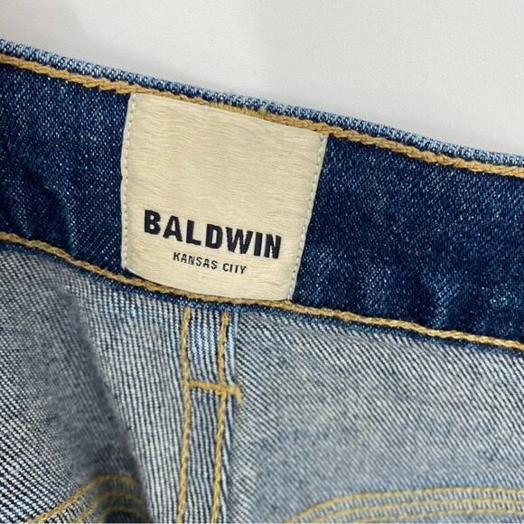 Baldwin Men’s Modern Taper In Medium Dark Blue Made In The USA Quite Luxury 34 - Picture 7 of 9